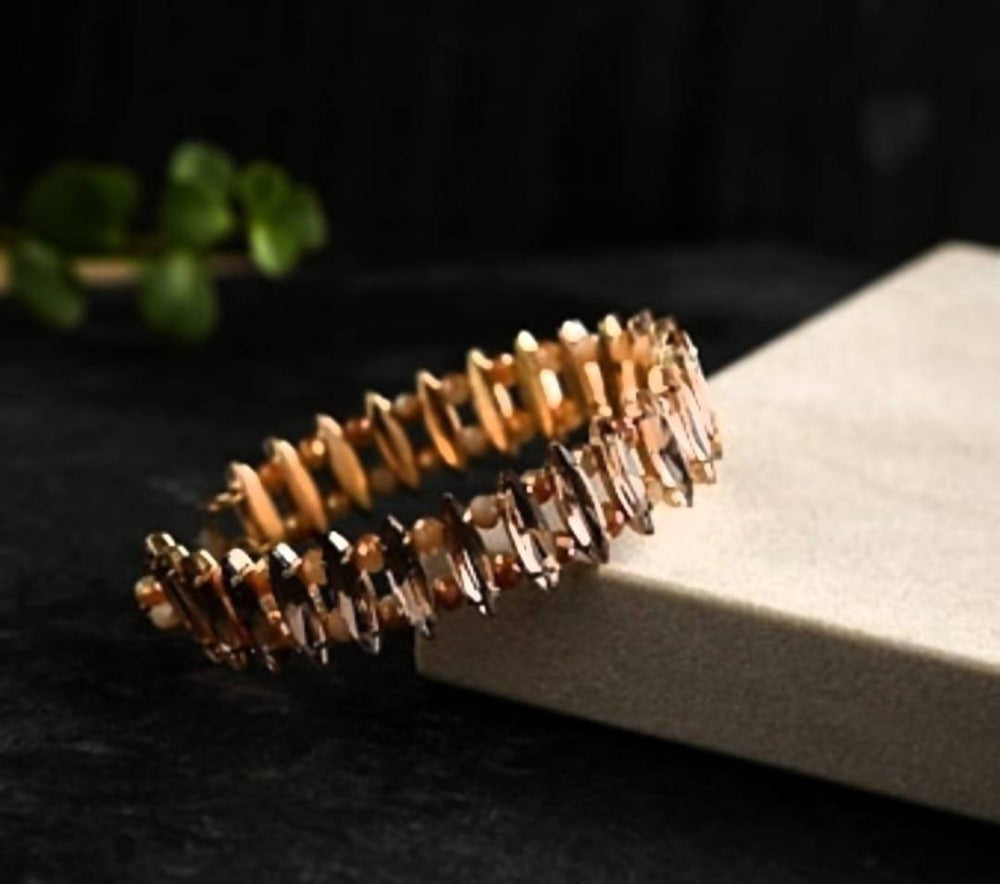 Bling Accessories Hand Made Bracelet With Glass Crystal & Glass Beads | Grocsy