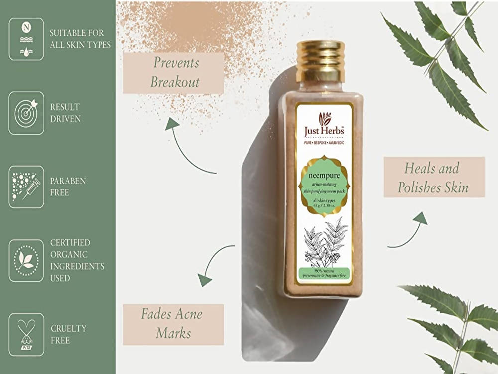 Just Herbs Neempure Arjun??utmeg Skin Purifying Neem Pack | Grocsy