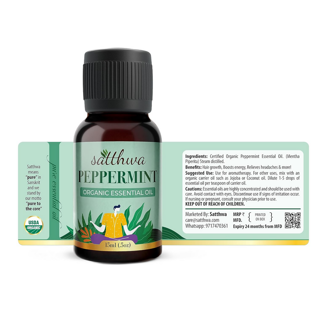 Satthwa Organic Peppermint Essential Oil | Grocsy