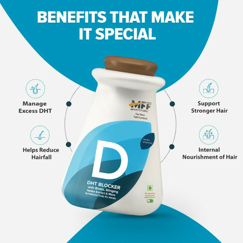 MyFitFuel DHT Blocker Tablets with Biotin & Zinc for Hair Fall Control | Grocsy