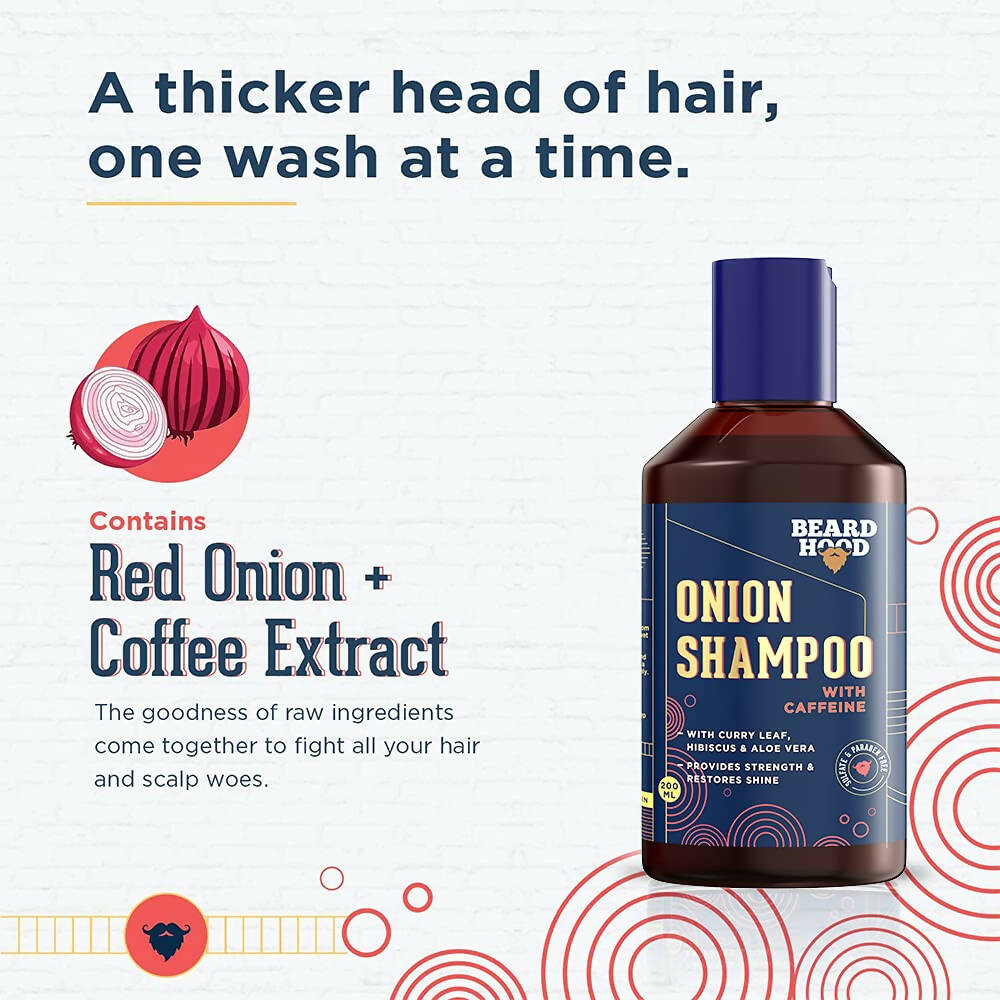 Beardhood Onion Shampoo With Caffeine | Grocsy