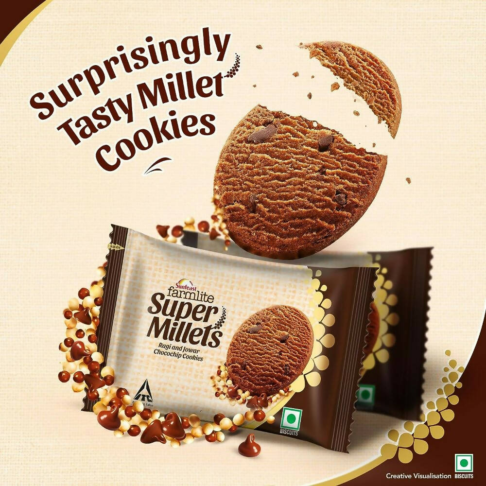 Sunfeast Farmlite Super Millets Chocochip Cookies | Grocsy