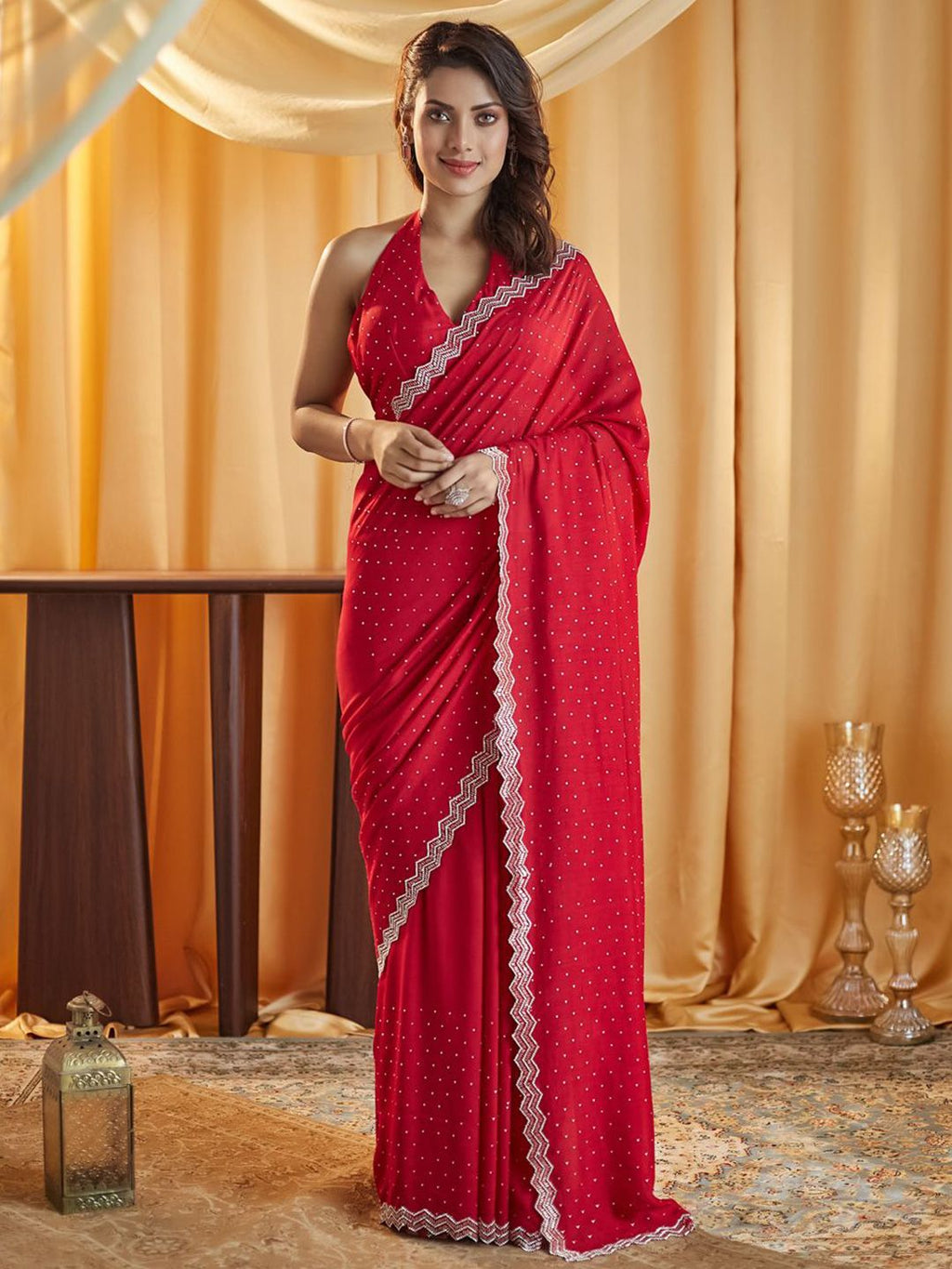 kasee Embellished Beads and Stones Silk Blend Saree | Grocsy