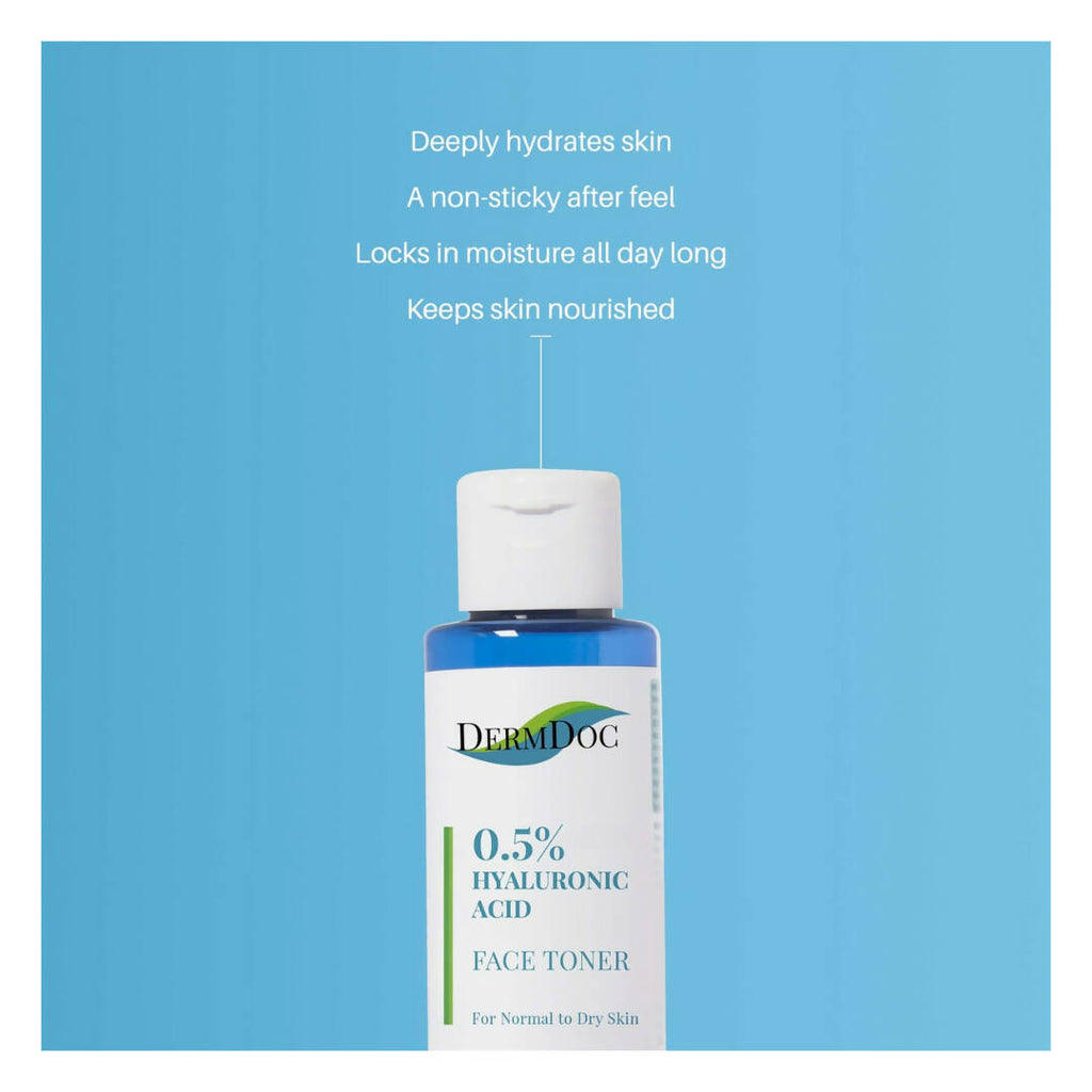 Dermdoc 0.5% Pure Hyaluronic Acid Face Toner for Normal to Dry Skin | Grocsy