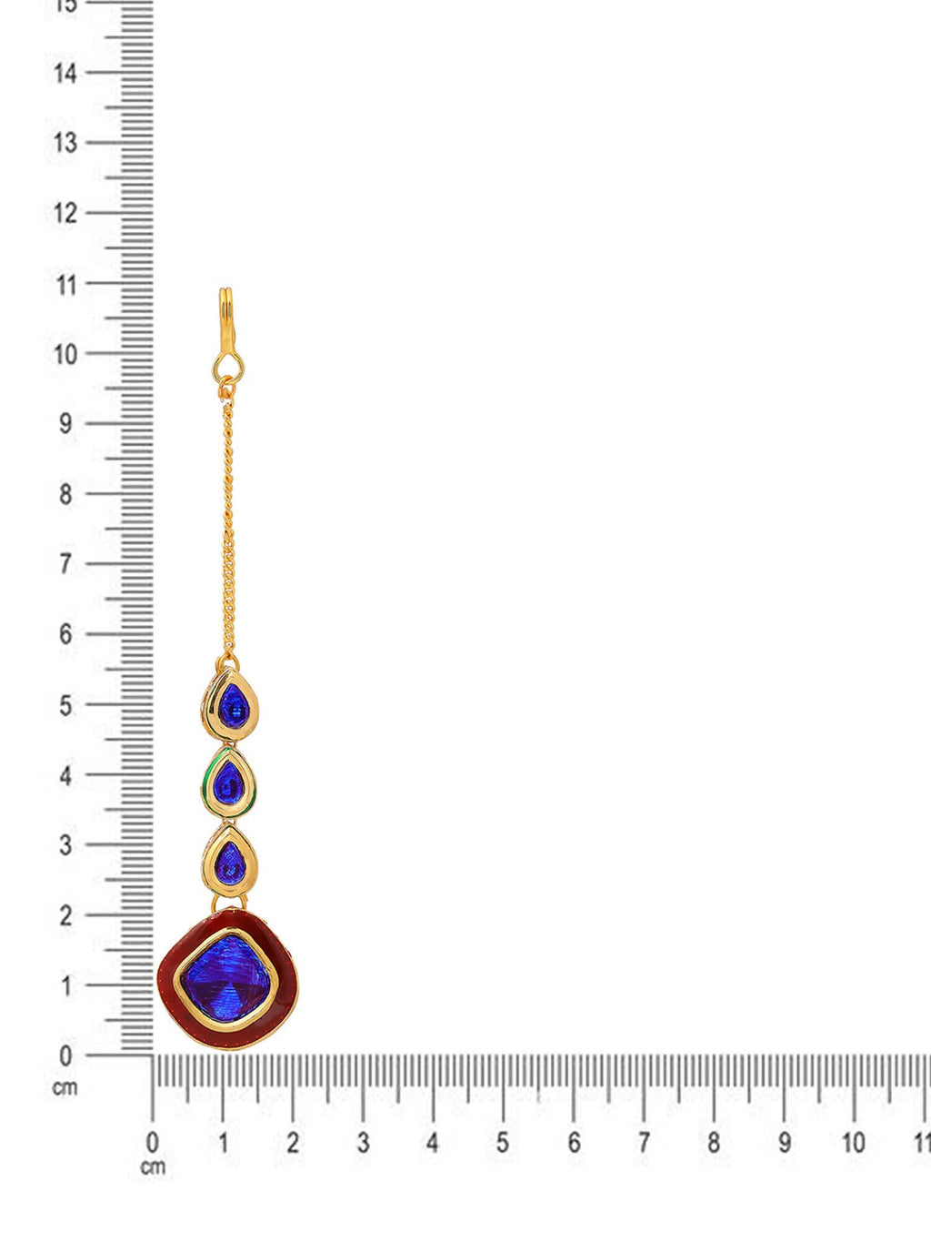 Ruby Raang Blue Meenakari Kundan Maang Tikka | Grocsy