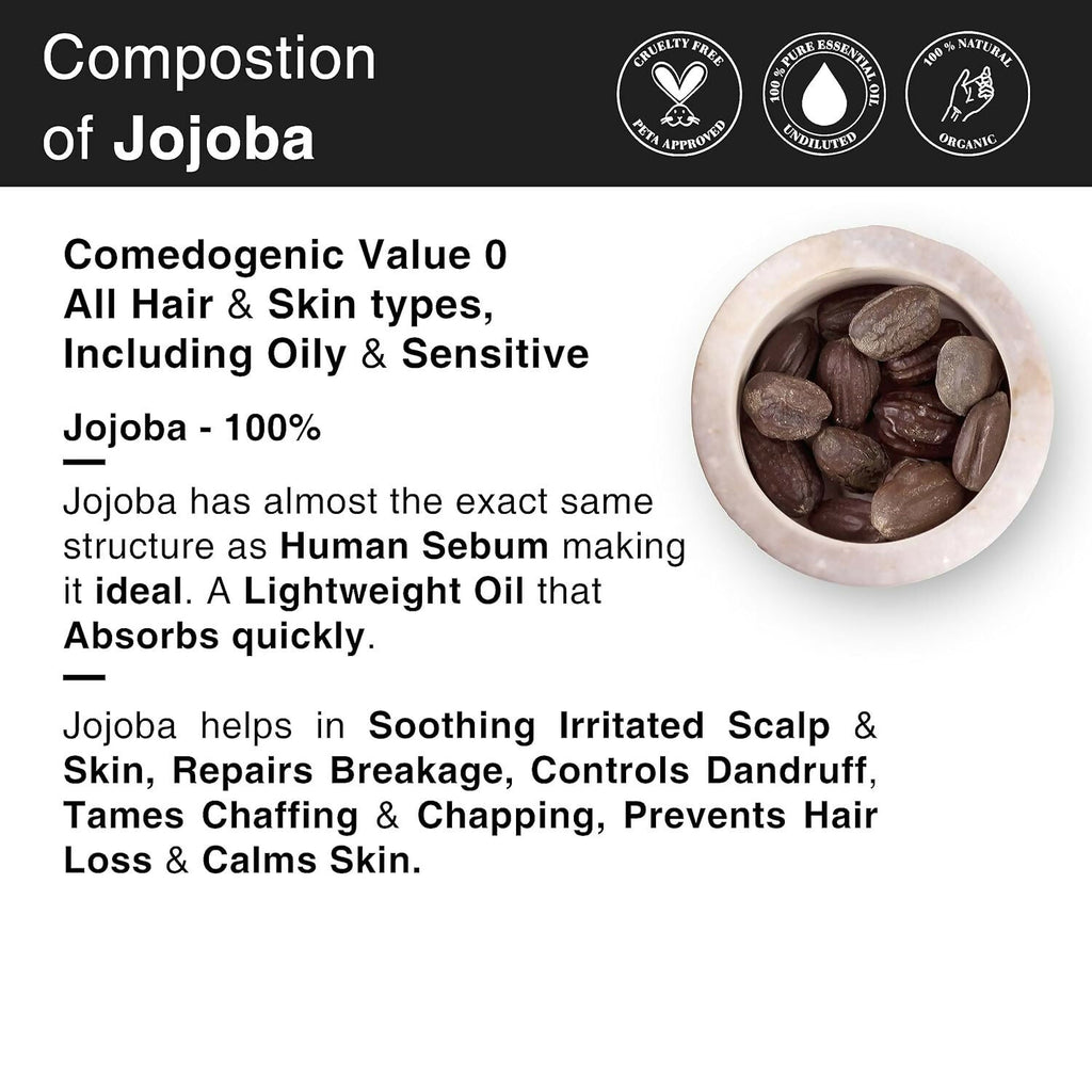 Soulflower Cold-Pressed Virgin Jojoba Carrier Oil For Hair Oil, Skincare, Face & Body | Grocsy