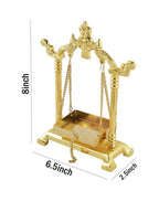 CraftVatika Gold-Toned Aluminium Laddu Gopal Lord Jhula Mandir | Grocsy