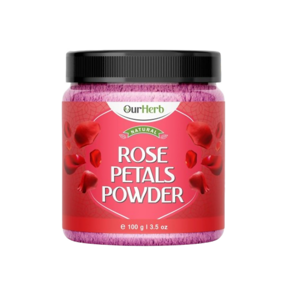 OurHerb Pure & Natural Rose Petal Powder for Skin & Hair With Vitamin Enriched | Grocsy