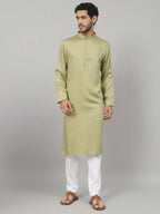 Motif Embroidered Cotton Kurta by Hilo Design | Grocsy