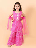 Joban Fashion Girl's Pink Color Sharara Set | Grocsy