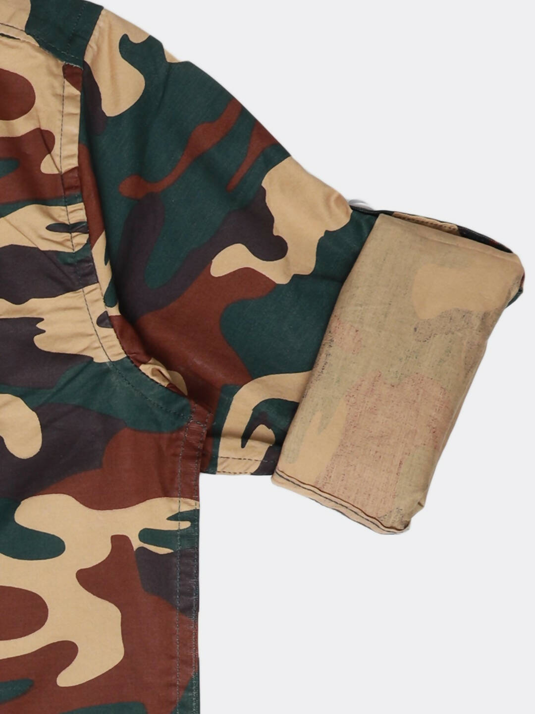 Manet Boys Full Sleeves Camouflage Printed Shirt - Green | Grocsy
