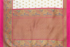 Vamika white & pink Printed Art Silk Saree | Grocsy