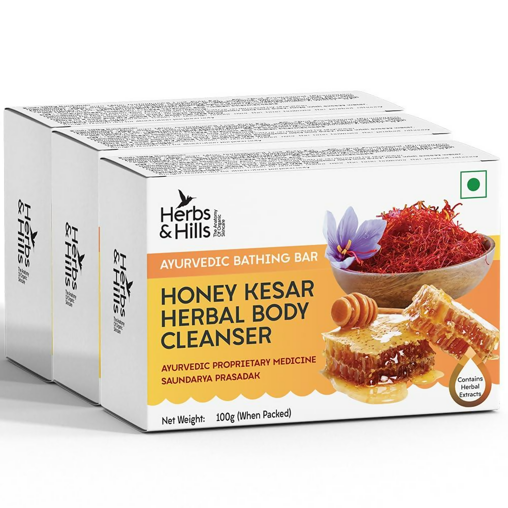 Herbs & Hills Honey Kesar Herbal Body Cleanser | Grocsy