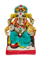 Eco-Friendly Ganesh Idol Small (Non-Toxic Colors) With Kumkum & Akshat | Grocsy