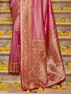 Shree Shyam Fashion Banarasi Silk Light Pink Saree | Grocsy