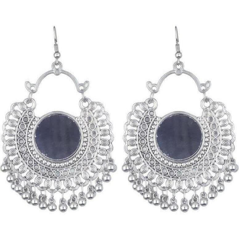 MS Fashion India Oxidized Silver Earrings German Silver Traditional Drops And Danglers | Grocsy