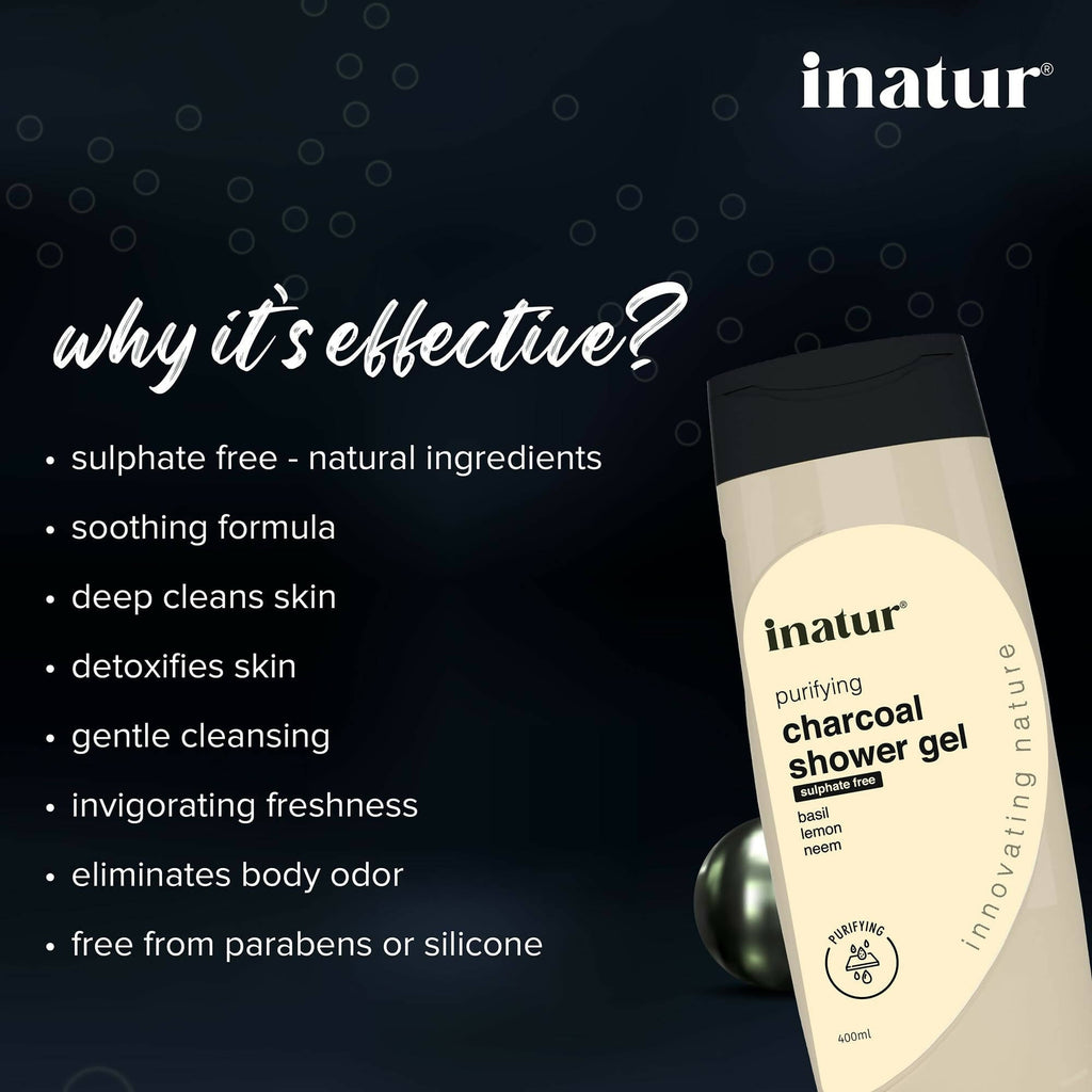 Inatur Charcoal Shower Gel | Grocsy