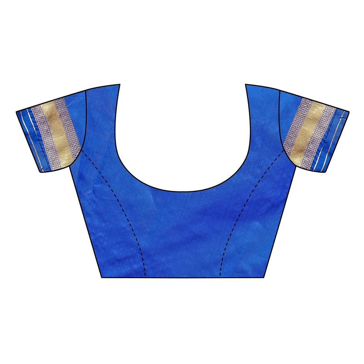 Vamika Banarasi Jaquard Blue Weaving Saree | Grocsy