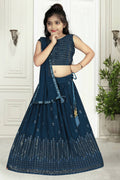 Wedding Designer Rama Pure Georgette Kidswear Lehenga - Aaradhna | Grocsy