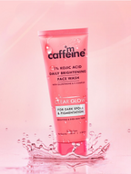 mCaffeine Clear Glow 1% Kojic Acid Daily Brightening Face Wash For Dark Spots & Pigmentation | Grocsy