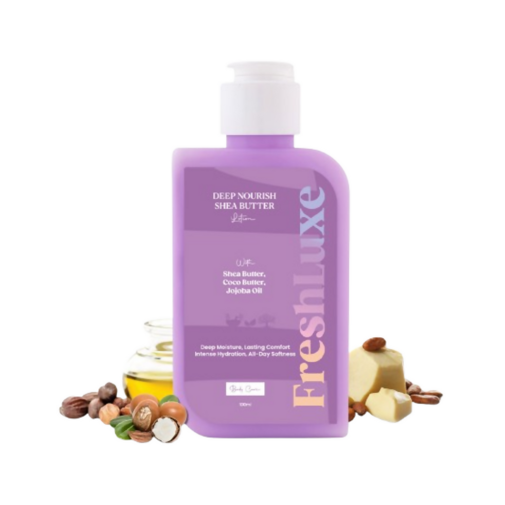 FreshLuxe Shea Butter Lotion with Coco Butter & Jojoba Oil For Deep Moisturization | Grocsy
