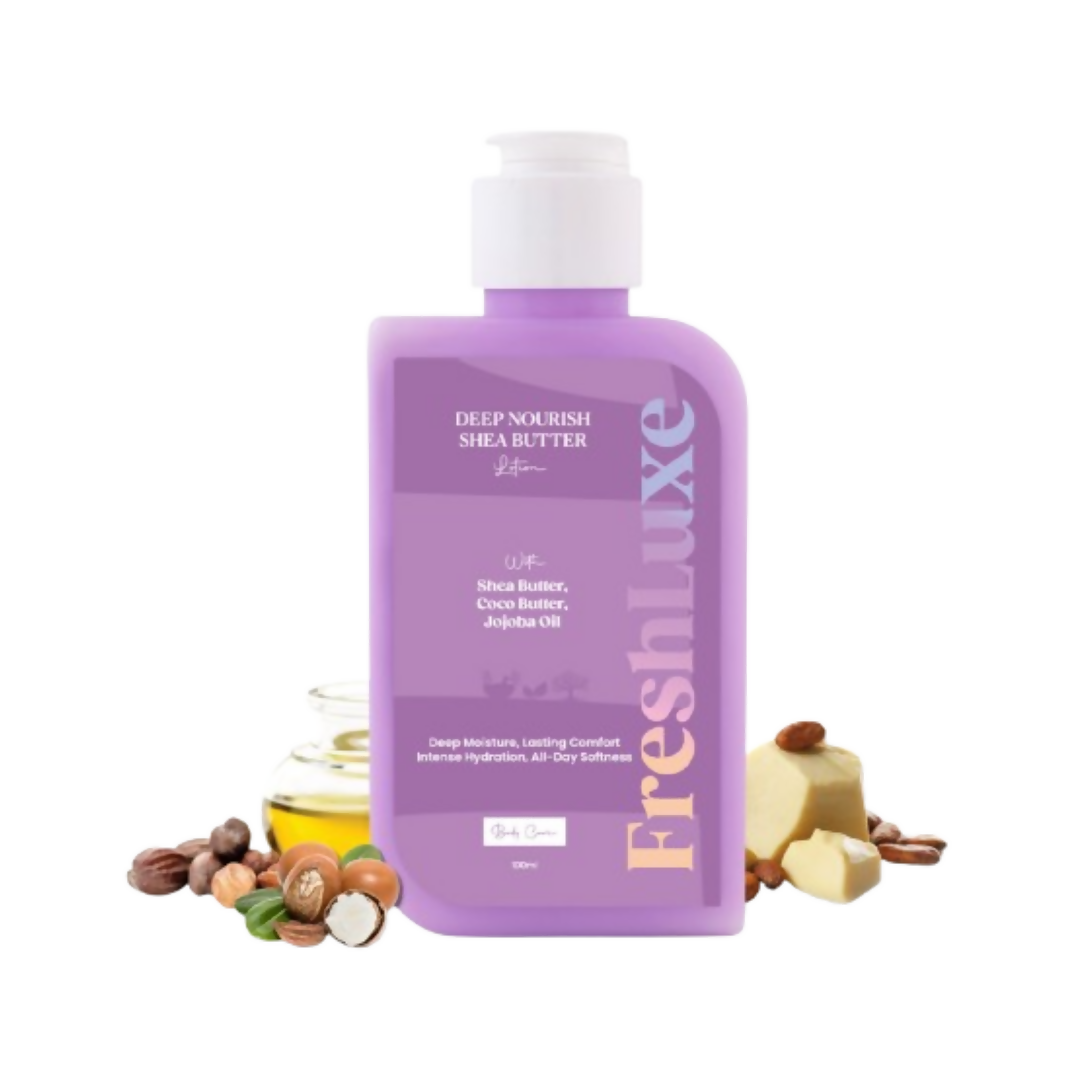 FreshLuxe Shea Butter Lotion with Coco Butter & Jojoba Oil For Deep Moisturization | Grocsy