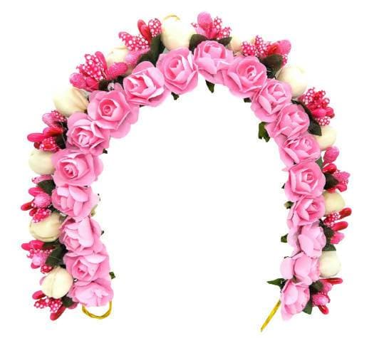 Pink Flower Hair Gajra | Grocsy