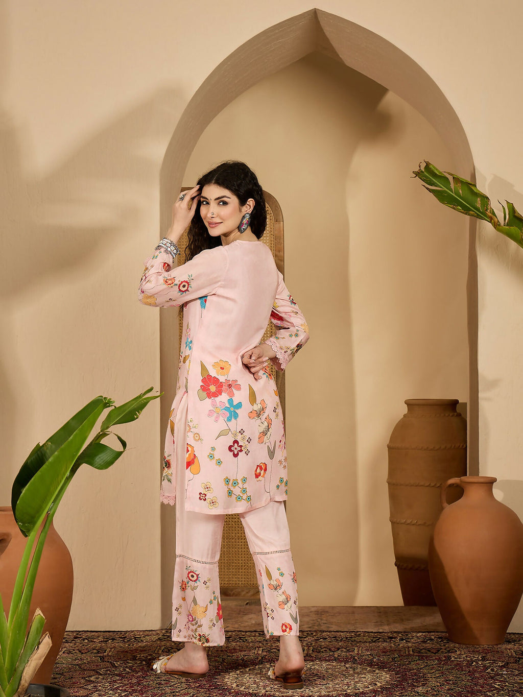 Joban Fashion Printed Pink Pure Cotton Cord Set | Grocsy