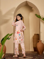 Joban Fashion Printed Pink Pure Cotton Cord Set | Grocsy