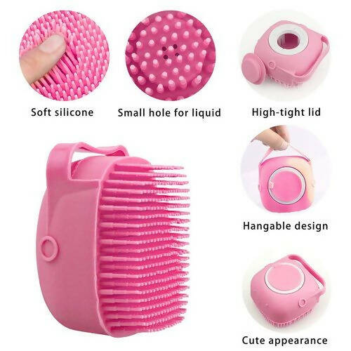 Favon Silicon Soft Cleaning Body Bath Brush with Shampoo Dispenser Scrubber for Cleansing and Dead Skin Removal | Grocsy