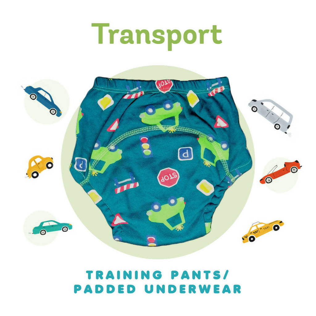 Kindermum Cotton Padded Pull Up Training Pants/Padded Underwear For Kids Sweet Treat & Transport-Set of 2 pcs | Grocsy