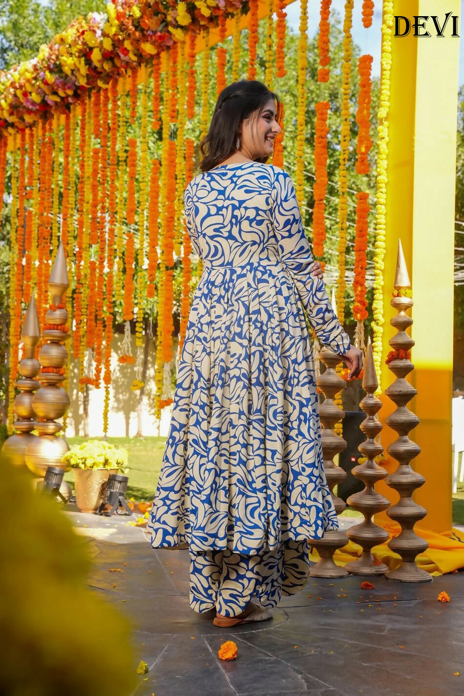 Aayaa Designer Printed Full Flared Suit | Grocsy