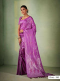 Graceful Designer Violet Color Kanjivaram Silk Saree With Weaving Work - Yomika Fashions | Grocsy
