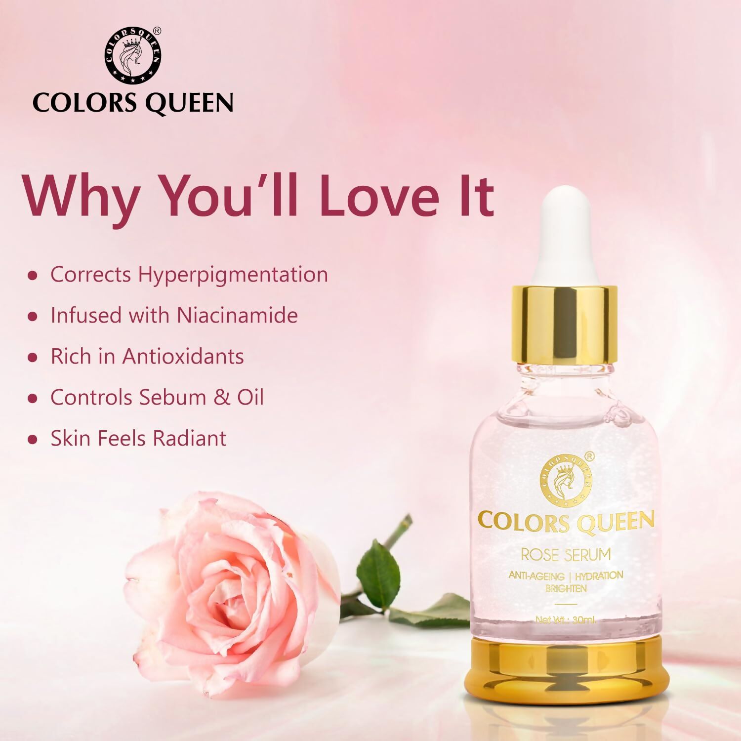 Colors Queen Rose Face Serum | Grocsy