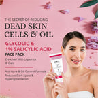 Globus Naturals Anti Acne Glycolic & 1 % Salicylic Acid Face Pack, For Acne Prone & Oily Skin | Grocsy