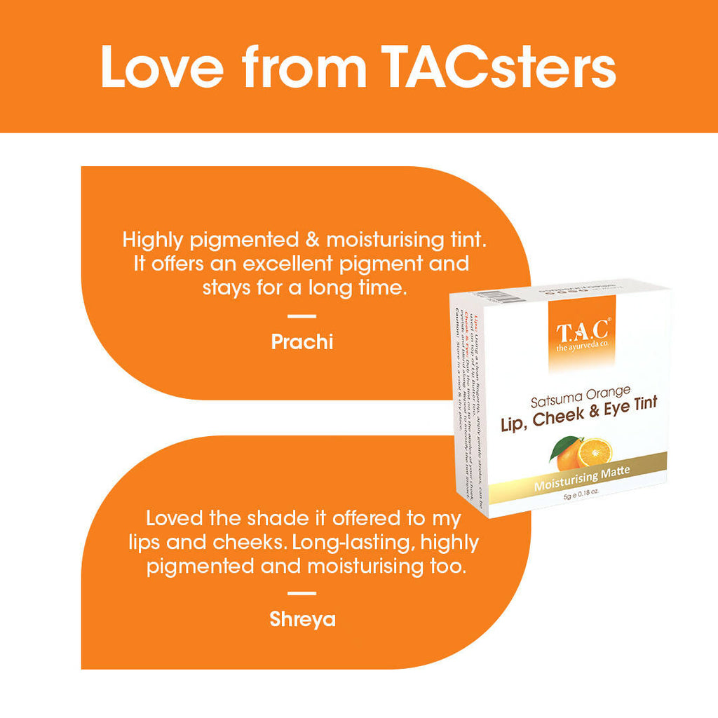 TAC - The Ayurveda Co. Satsuma Orange Lip, Cheek & Eye Tint | Grocsy