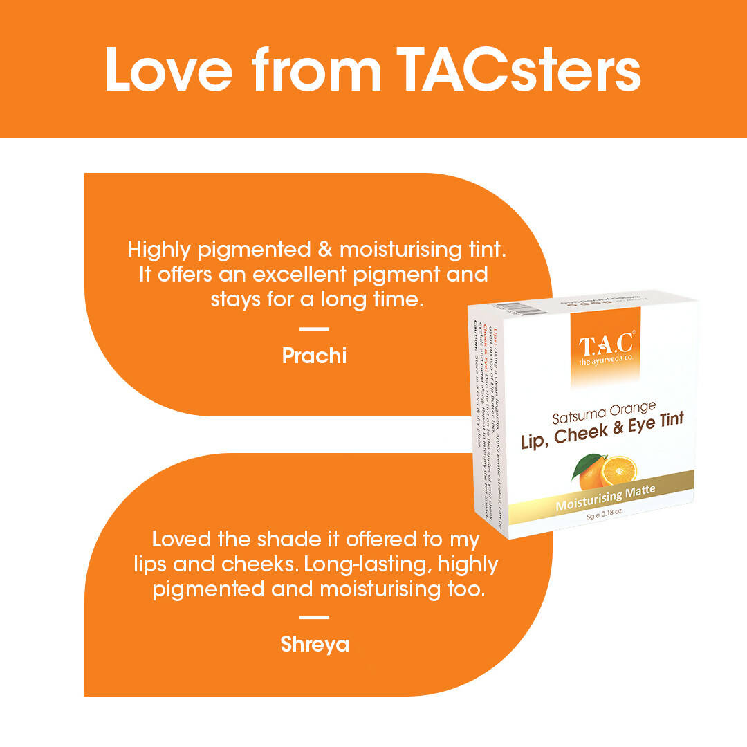 TAC - The Ayurveda Co. Satsuma Orange Lip, Cheek & Eye Tint | Grocsy