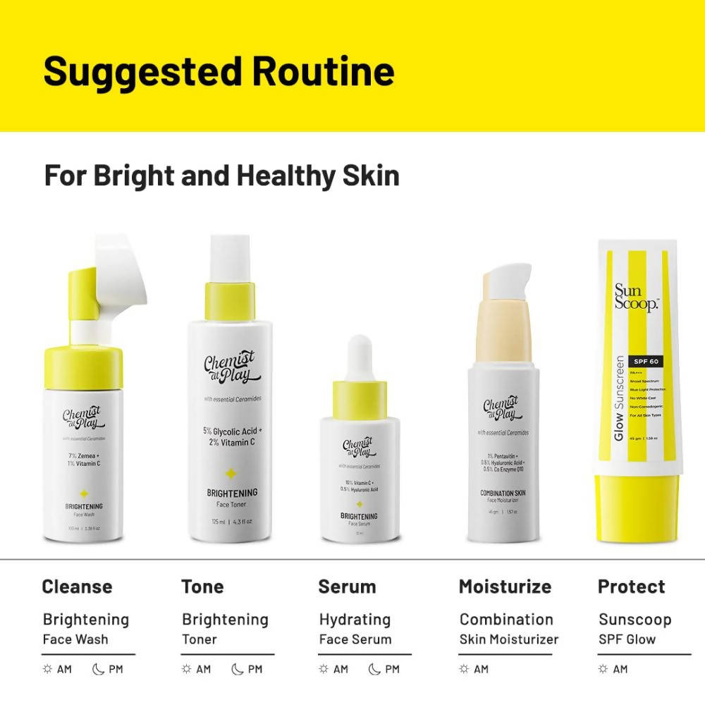 Chemist At Play Brightening Face Toner with Glycolic Acid + Vitamin C For Exfoliates & Brightens Skin Men & Women | Grocsy