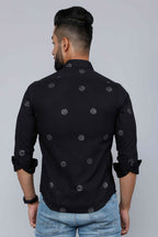 Miravan Men's Black Pure Cotton Floral Print Casual Shirt | Grocsy