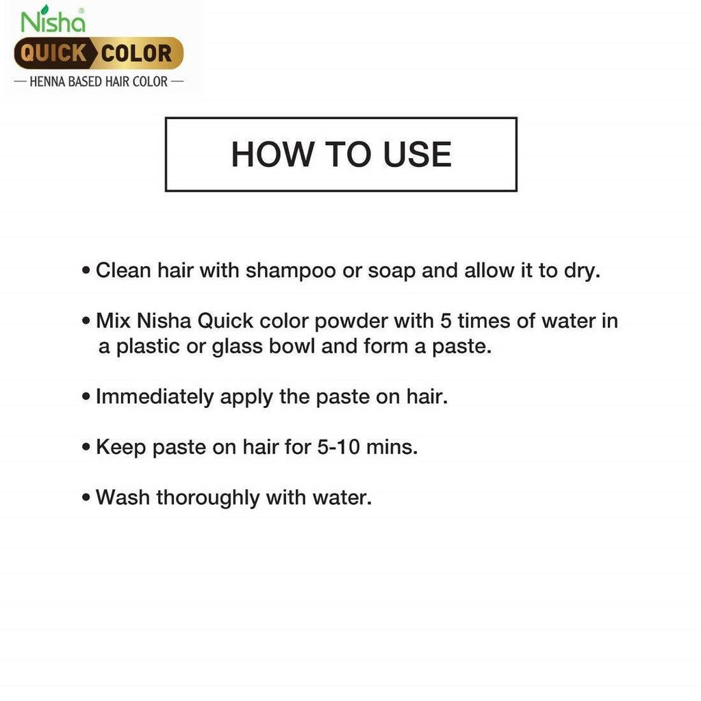 Nisha Henna Based Quick Hair Color Black | Grocsy