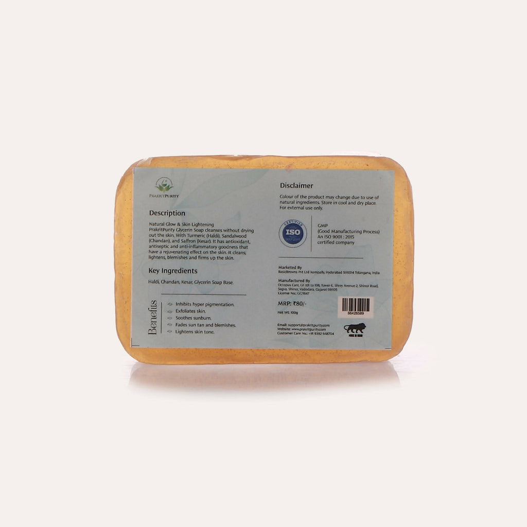 PrakritPurity Haldi Chandan & Kesar Handmade Glycerin Soap | Grocsy