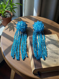 Inhanns Handmade Crystal Waterfall Earrings - Long - Sky Blue | Grocsy