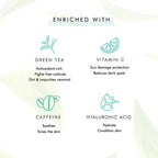 mCaffeine Green Tea Face Wash with Vitamin C & Hyaluronic Acid | Grocsy