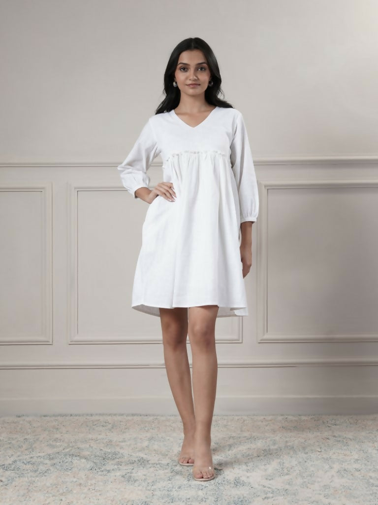 Joban Fashion Women's White Short Dress | Grocsy