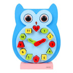 Matoyi Wooden Colorful Owl Clock With Magnetic Blocks | Grocsy