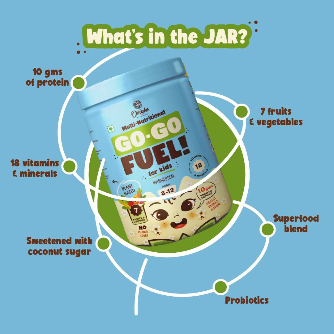 Origin Nutrition Multi Nutritional Go Go Fuel Health Drink For Kids, Ages 8-12 Yrs | Grocsy