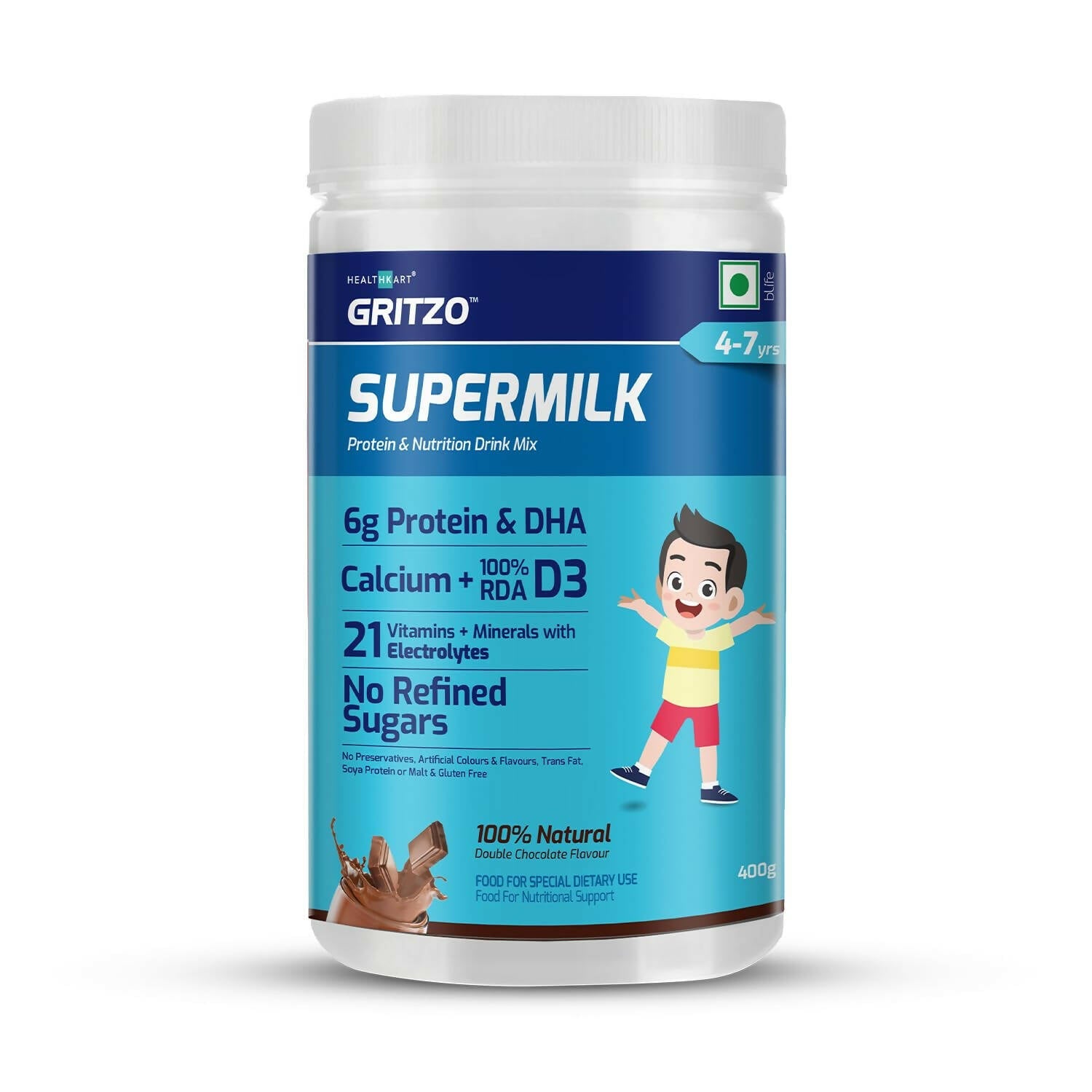 Gritzo SuperMilk Overall Growth (2-6y) for Boy/Girl | Grocsy