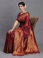 Shree Shyam Fashion Silk Maroon Saree | Grocsy