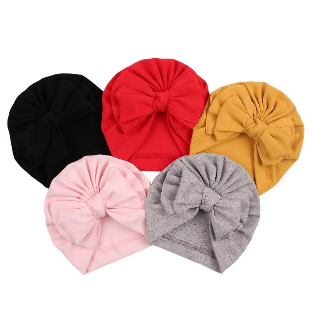 Aashiya Trades Cotton Turban Kont Bow Caps for Babies | Grocsy