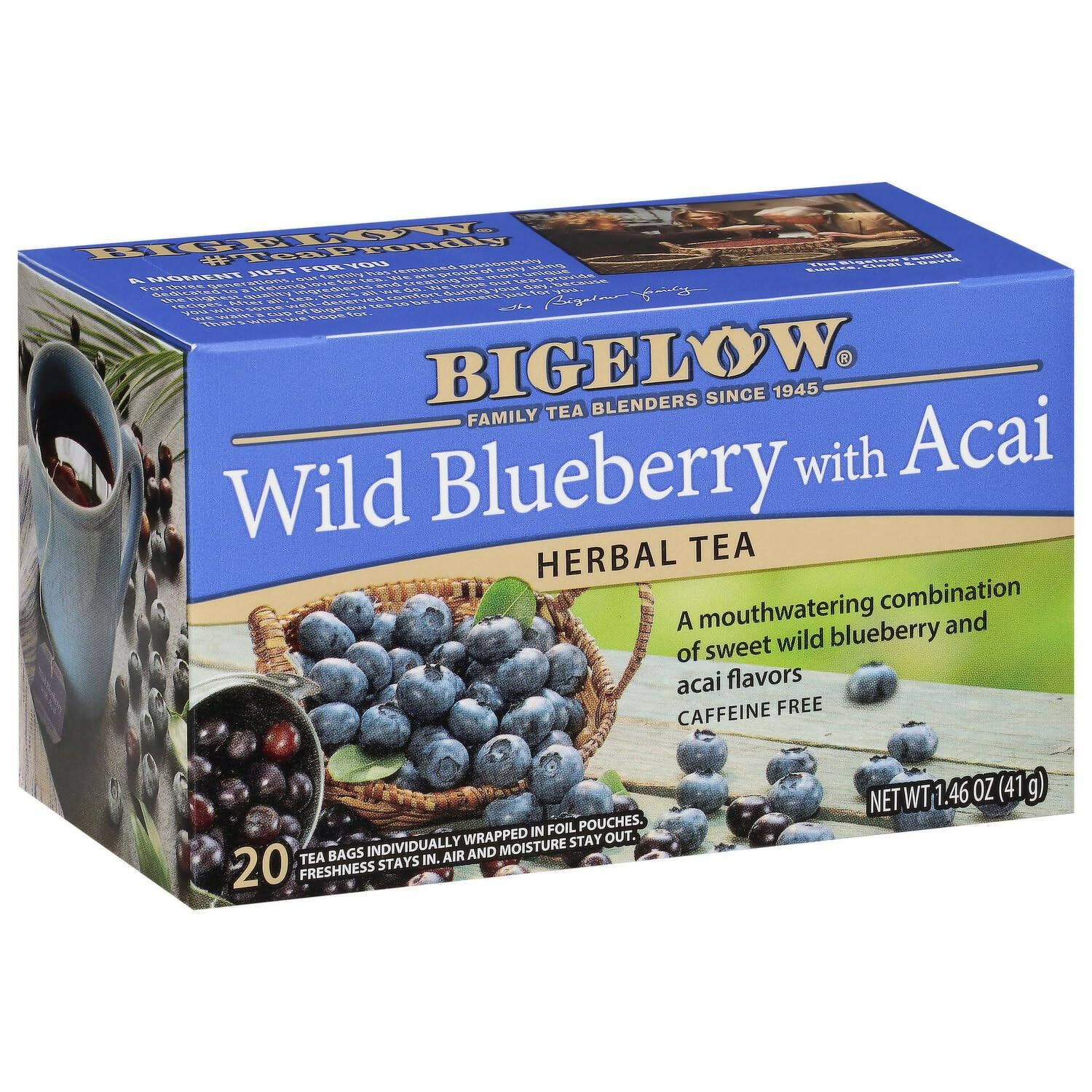 Bigelow Tea Wild Blueberry With Acai Herbal Tea With Freshness & Aroma Caffeine Free | Grocsy